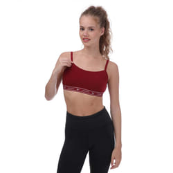 Lacoste Womens/Ladies Bandeau Sports Bra - XL, Burgundy