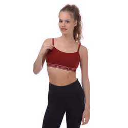 Lacoste Womens/Ladies Bandeau Sports Bra - 1XL, Burgundy