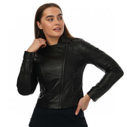 Elle Womens/Ladies Armin Leather Jacket - 10 UK, Black