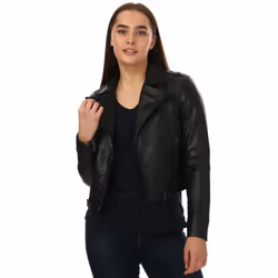 Elle Womens/Ladies Armin Leather Jacket - 10 UK, Black
