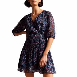 Ted Baker Womens/Ladies Casadee Mini Smock Panel Wrap Dress - 8 UK, Navy
