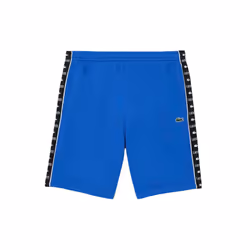 Lacoste Mens Fleece Stripe Logo Shorts - S, Blue