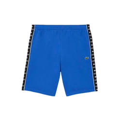 Lacoste Mens Fleece Stripe Logo Shorts - S, Blue