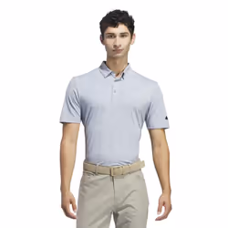 Adidas Mens Go-To Crest Golf Polo Shirt - S, Light Blue