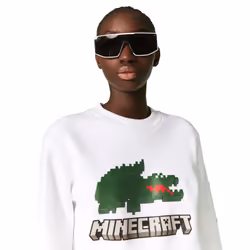 Lacoste Unisex Adult Minecraft Long-Sleeved Sweatshirt - M, White