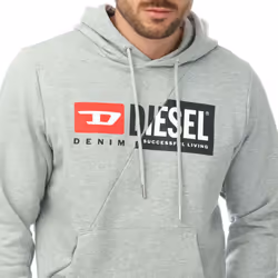 Diesel Mens S-Girk Cuty Felpa Hoodie - XL, Grey