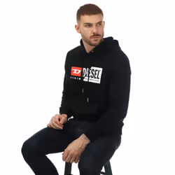 Diesel Mens S-Girk Cuty Felpa Hoodie - M, Black