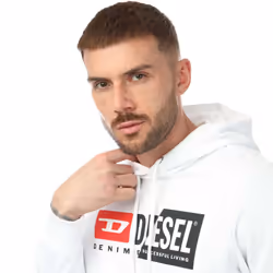 Diesel Mens S-Girk Cuty Felpa Hoodie - L, White