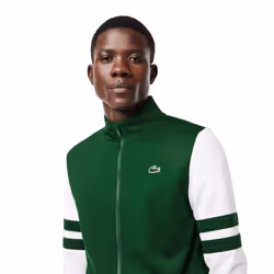 Lacoste Unisex Adult Sportsuit Striped Tennis Jacket - XS, Green/White