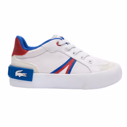 Lacoste Childrens/Kids L004 Trainers - 6 UK Child, White/Red