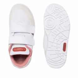 Lacoste Childrens/Kids T-Clip Synthetic Suede Trainers - 4 UK Child, White/Pink