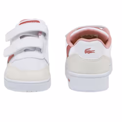 Lacoste Childrens/Kids T-Clip Synthetic Suede Trainers - 6 UK Child, White/Pink