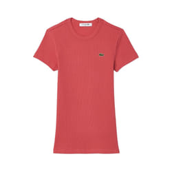 Lacoste Womens/Ladies Ribbed Slim T-Shirt - 6 UK, Red