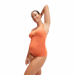 Speedo Womens/Ladies V Neck Maternity One Piece Swimsuit - 8 UK, Orange