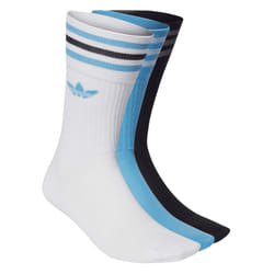 Adidas Unisex Adult Solid Crew Socks (Pack of 3) - 2.5 UK-5 UK, White/Blue/Black