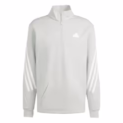 Adidas Mens Future Icons Striped Half Zip Sweatshirt - XL, Grey
