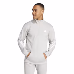 Adidas Mens Future Icons Striped Half Zip Sweatshirt - S, Grey