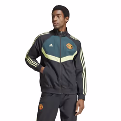 Adidas Mens Manchester United FC Woven Track Top - M, Black/Green