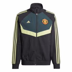Adidas Mens Manchester United FC Woven Track Top - S, Black/Green
