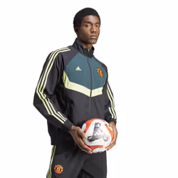 Adidas Mens Manchester United FC Woven Track Top - S, Black/Green