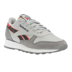 Reebok Mens Classic Leather Trainers - 5 UK, Pure Grey/Vector Red