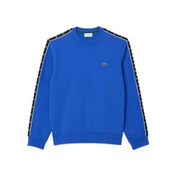 Lacoste Mens Logo Strip Crew Neck Sweatshirt - XS, Blue