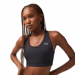 Lacoste Womens/Ladies Cross Strap Back Sports Bra - S, Black