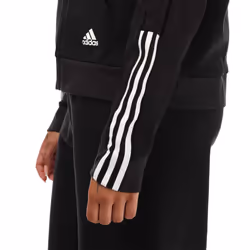 Adidas Womens/Ladies Essentials Striped Loose Fit Full Zip Hoodie - 8 UK - 10 UK, Black