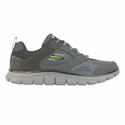 Skechers Mens Track Syntac Coated Leather Trainers - 6 UK, Charcoal
