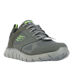 Skechers Mens Track Syntac Coated Leather Trainers - 7 UK, Charcoal