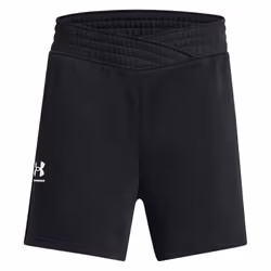 Under Armour Girls Rival Terry Cross Front Shorts - 9-10 Years, Black