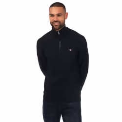 Gant Mens Textured Cotton Half Zip Jumper