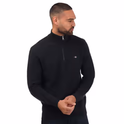 Gant Mens Textured Cotton Half Zip Jumper