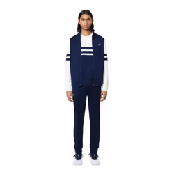 Lacoste Mens Interlock Stretch Tennis Sweatshirt - S, White/Navy