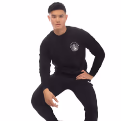 Aquascutum Mens Round Neck Sweatshirt - S, Black
