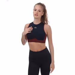 Lacoste Womens/Ladies Sport Stretch Sports Bra - L, Navy