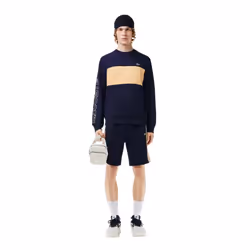 Lacoste Unisex Adult Colour Block Crew Neck Sweatshirt - XS, Navy