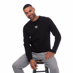 DKNY Mens Logo Printed Crew Neck Sweatshirt - S, Black