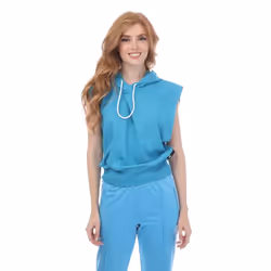 Adidas Womens/Ladies Studio Lounge Sleeveless Hoodie - 4 UK - 6 UK, Blue