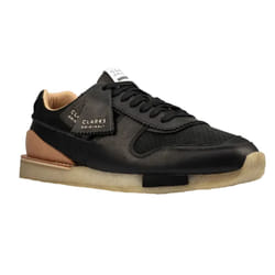 Clarks Mens Toe Run Leather Trainers - 7 UK, Black