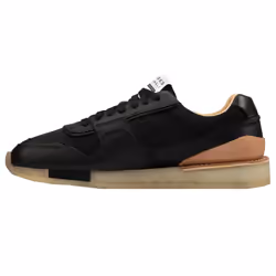 Clarks Mens Toe Run Leather Trainers - 7 UK, Black