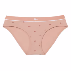Lacoste Womens/Ladies All Over Logo Cotton Stretch Briefs - L, Pink
