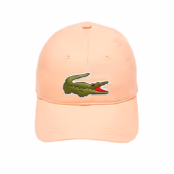 Lacoste Logo Cotton Twill Adjustable Baseball Cap - One Size, Orange