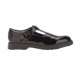Kickers Girls Finley Patent Leather T-Bar Shoes - 6 UK, Black