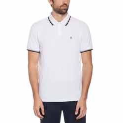 Original Penguin Mens PiquÃ© Tipped Polo Shirt - S, White