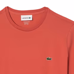 Lacoste Mens Pima Monochrome Cotton Jersey Crew Neck T-Shirt - XS, Red