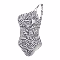 Speedo Womens/Ladies Asymmetric One Piece Swimsuit - 14 UK, Black/White