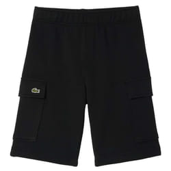Lacoste Boys Brushed Cotton Fleece Cargo Shorts - 6 Years, Black