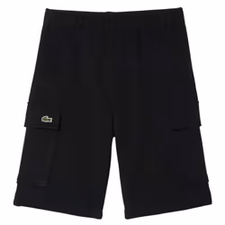 Lacoste Boys Brushed Cotton Fleece Cargo Shorts - 4 Years, Black