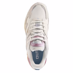 Mizuno Mens Wave Rider Beta Sportstyle Suede Trainers - 7 UK, White Sand/Gold/Sky Blue